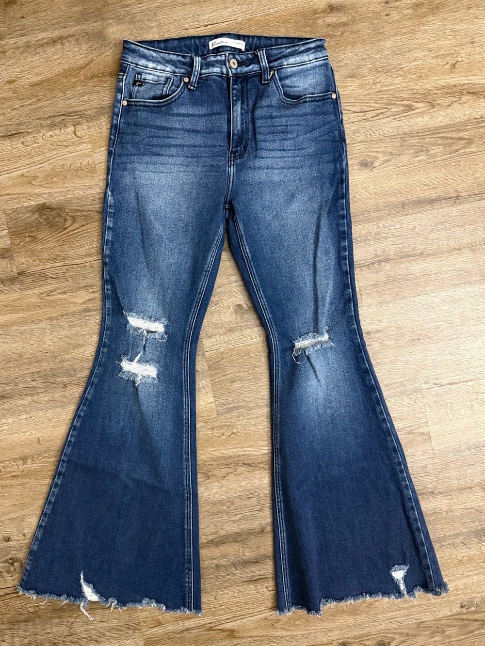 Kancan Distressed Flare Jeans